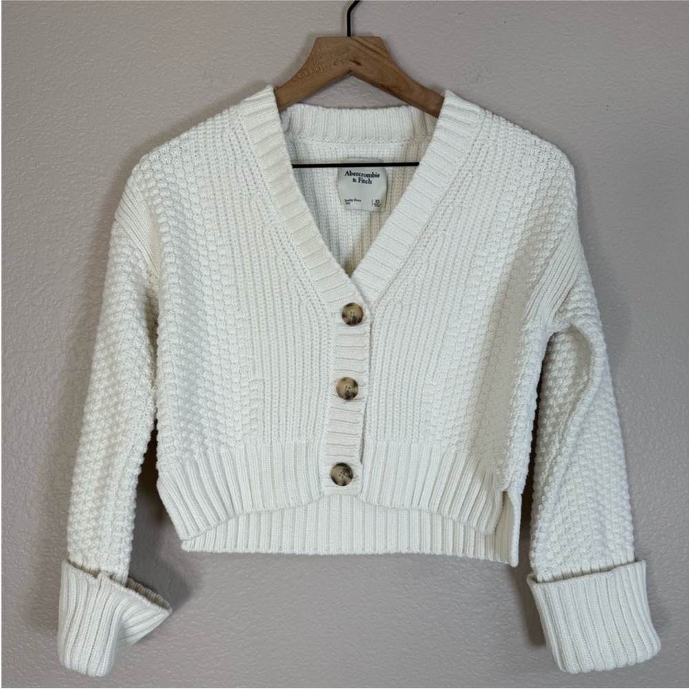 Abercrombie & Fitch Cream Women's Cardigan - Picture 7 of 9
